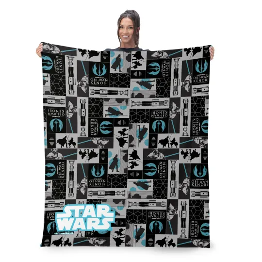 Discover Disney Obi-Wan Obi-Wan Patterns Disneyland Christmas Holiday Fleece Blanket