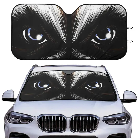 Discover Wolf Eyes Car Windshield Sun Shade UV Protection Foldable Auto Gift