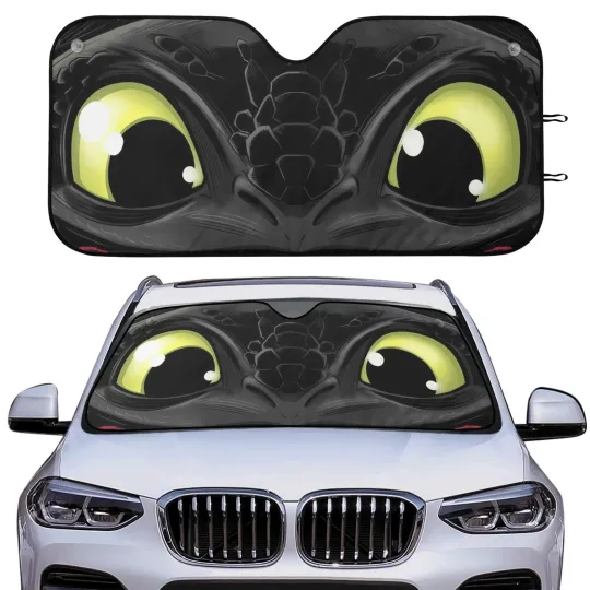 Discover Toothless How to Train Your Dragon Car Windshield Sun Shade Universal Fit