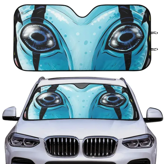 Discover Avatar Na’vi Face Car Sun Shade Front Windshield Cover Funny Driving Gift