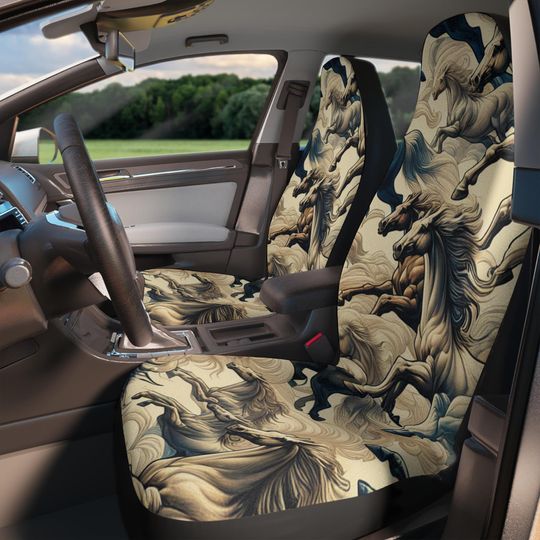 Discover Western Vehicle Seat Covers for Car Bucket Seats, Equine Decor, Animal Lover Gift