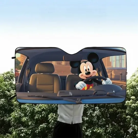 Discover Mickey Mouse Car Sun Shade, Front Windshield Cover, Universal Fit Gift