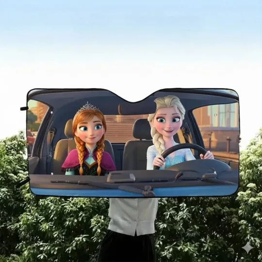 Discover Frozen Sisters Car Sun Shade, Front Windshield Cover, Universal Fit Gift