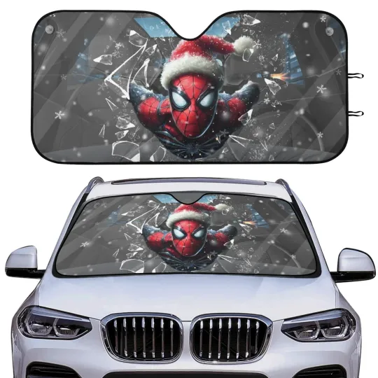 Discover Spider-Man Christmas Car Windshield Sun Shade Cover Universal Fit