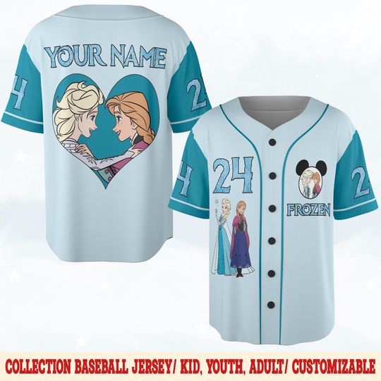 Discover Disney Baseball Jersey, Disney Elsa Anna Shirt, Disney Froze Characters Jersey, Froze Movie, Disney Princess Jersey