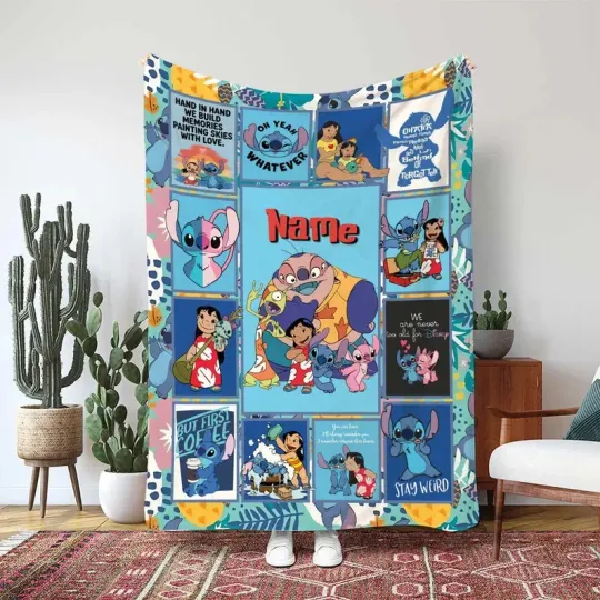 Discover Personalized Disney Lilo And Stitch Quote Fleece Blanket