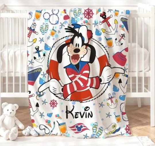Discover Personalized All Characters Disney Cruise Fleece Blanket, Mickey & Friends