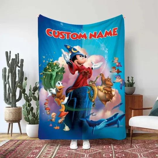 Discover Personalized Disney Mickey And Friends Fantasia Fleece Blanket