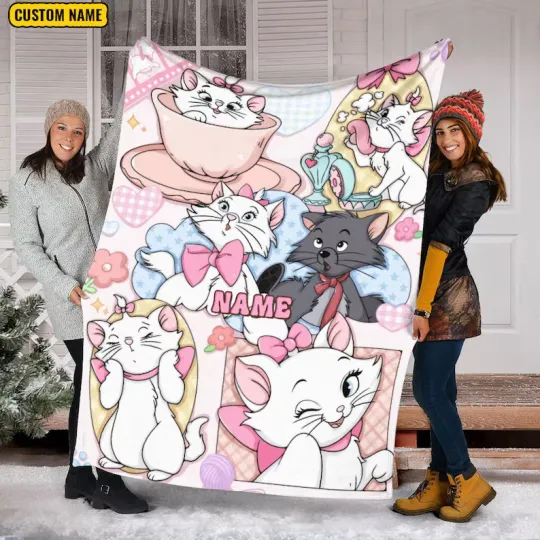 Discover Personalized Disney Marie Cat And Berlioz Cat Fleece Blanket