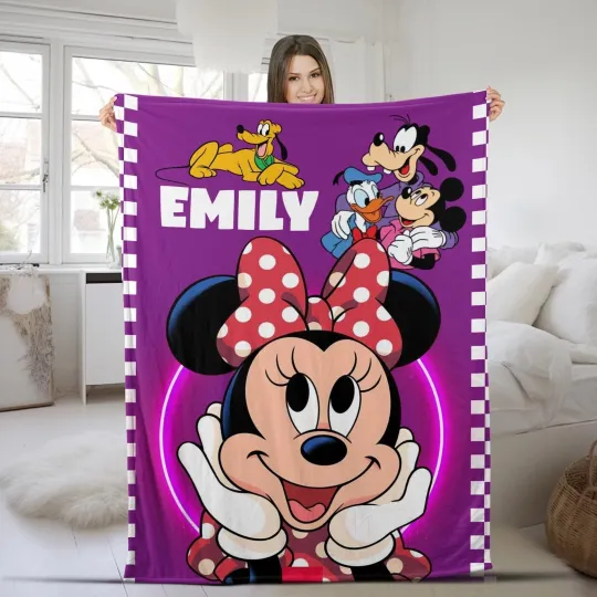 Discover Personalized Disney Minnie Mouse Mini Mickey Fleece Blanket