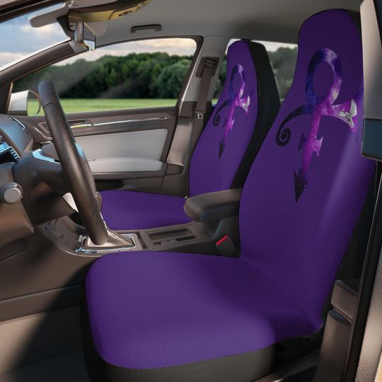 Purple Prince Car Seat Covers - Unique Auto Decor for Music Lovers and Stylish Vehicle Interior