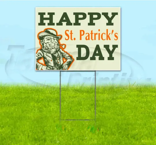 Discover HAPPY ST. PATRICK'S DAY 18x24 Yard Sign WITH STAKE Corrugated Bandit USA HOLIDAY