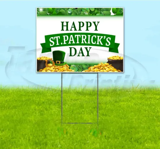 Discover HAPPY ST. PATRICK'S DAY 18x24 Yard Sign WITH STAKE Corrugated Bandit USA HOLIDAY