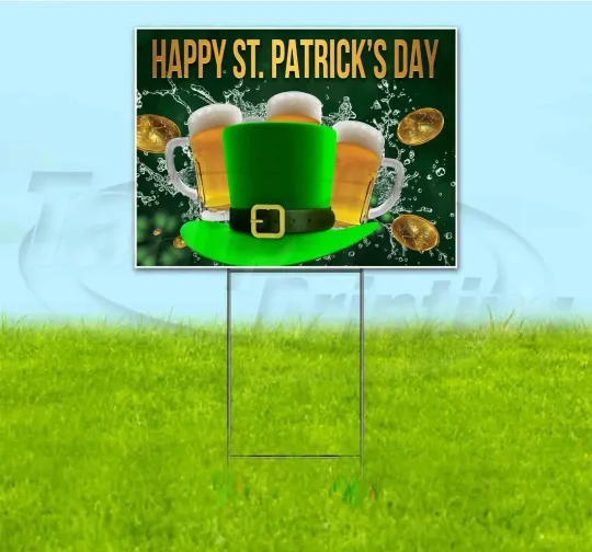 Discover HAPPY ST. PATRICK'S DAY 18x24 Yard Sign WITH STAKE Corrugated Bandit BUSINESS