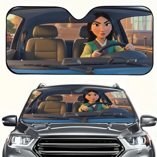 Discover Mulan Car Sun Shade, Front Windshield Cover, Universal Fit, Gift