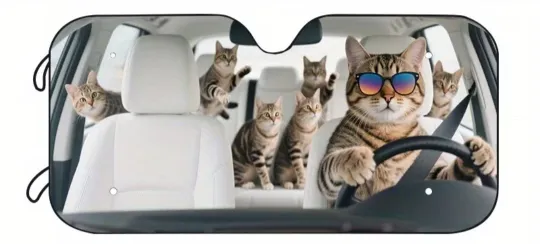 Discover Cute cat lovers, kitten Car Sunshade, Cat-Themed Windshield Protector