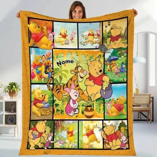 Discover Personalized Winnie The Pooh Animated Best Friends Forever Fleece Blanket