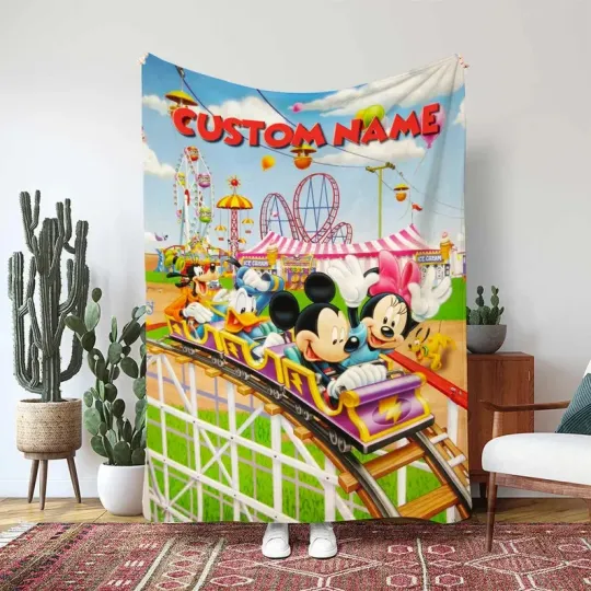 Discover Personalized Disney Mickey And Friends Park Play Fleece Blanket