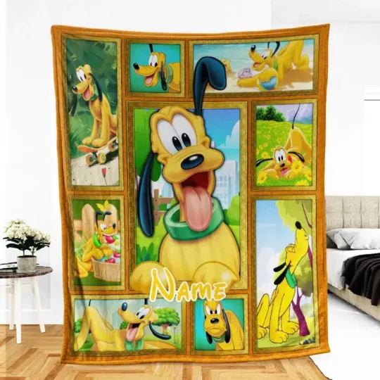 Discover Customized Pluto Dog Fleece Blanket, Disneyland Mikey And Friends Blanket