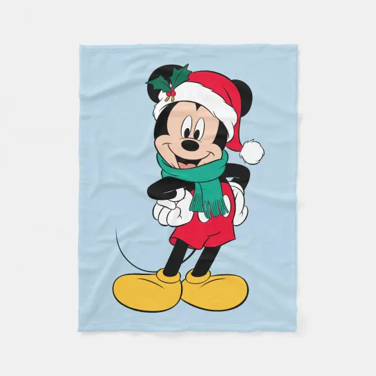 Discover Disney Mickey Mouse Winter Outfit Fleece Blanket