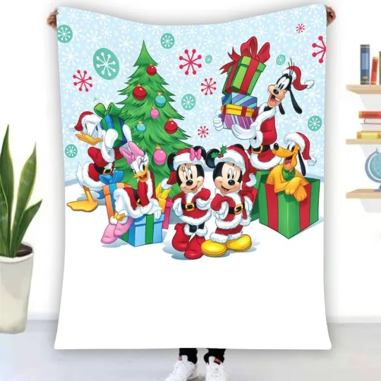 Discover Disney Christmas Blanket Disneyland Christmas Fleece Blanket