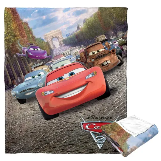 Discover Disney Pixar Cars 2 Ralley Poster Cozy Fleece Blanket