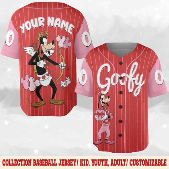 Discover Custom Disney Mickey & Friend Valentine Xoxo Baseball Jersey, Disneyland Kid Youth Adult Valentine Jersey, Mickey Minni Lover Jersey