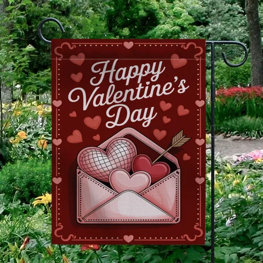 Discover Happy Valentine's Day Garden Flag Love Letter Envelope Heart Arrow Yard Decor