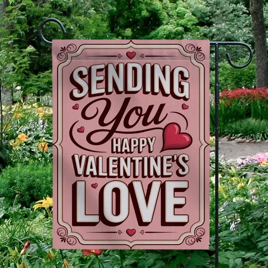 Discover Happy Valentine's Day Garden Flag Penguin Couple Heart Outdoor Yard Decor Banner