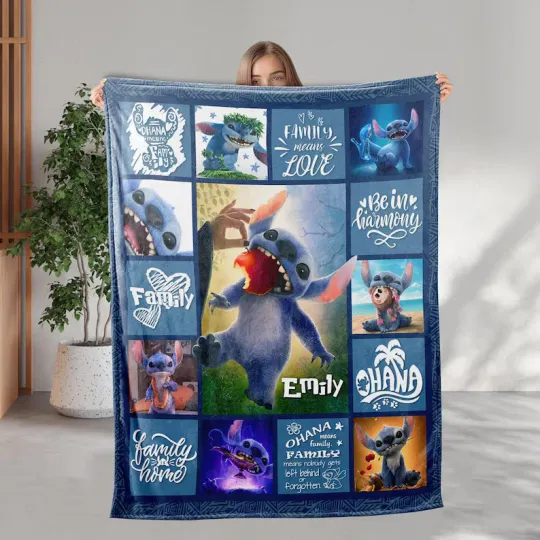Discover Personalized Disney Stitch Live Action Blanket Gift For Friends, Kids