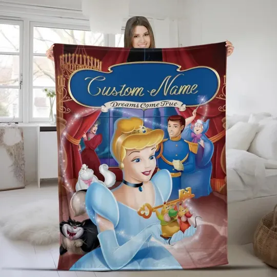 Discover Disney Cinde Princess Dreams Come True With Key Customize Fleece Blanket