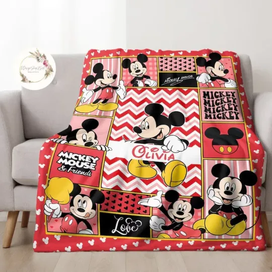Discover Personalized Disney Mickey And Friends Blanket Gift For Friends, Kids