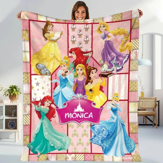 Discover Personalized Disney Princess Snow White Fleece Bed Blanket Gift For Friends