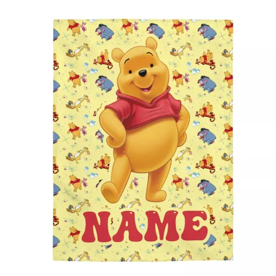 Discover Personalized Winnie The Pooh Blanket, Disney Pooh Fleece Blanket