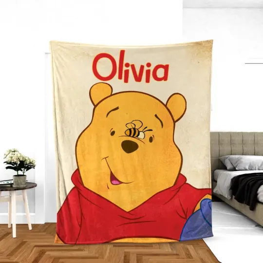Discover Personalized Disney Winnie The Pooh Blanket Gift For Friends, Kids V3