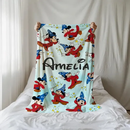 Discover Personalized Disney Magical Mickey Mouse Fleece Blanket