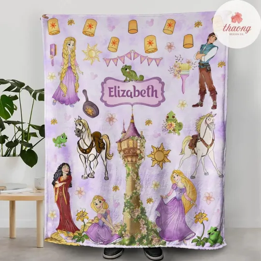 Discover Personalized Disney Rapunzel Princess Fleece Blanket