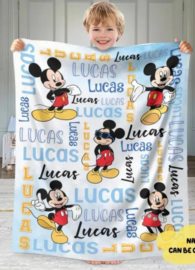 Discover Personalized Mickey Fleece Blanket, Mickey Mouse Blanket