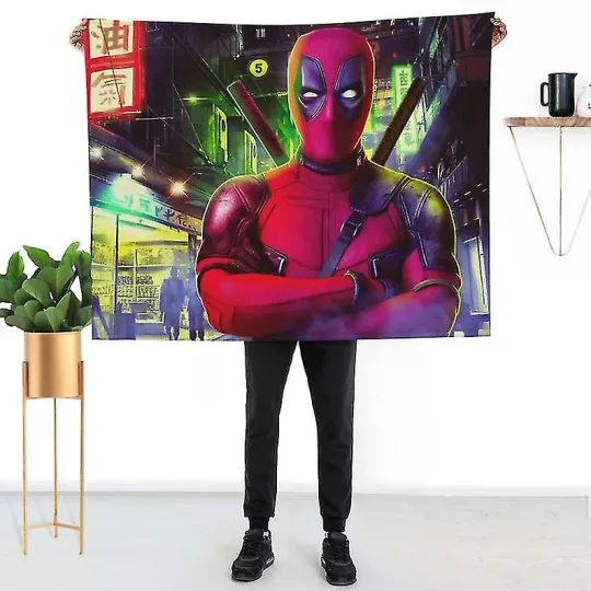 Discover Marvel Deadpool Superhero Blanket Disney Marvel Fleece Blanket