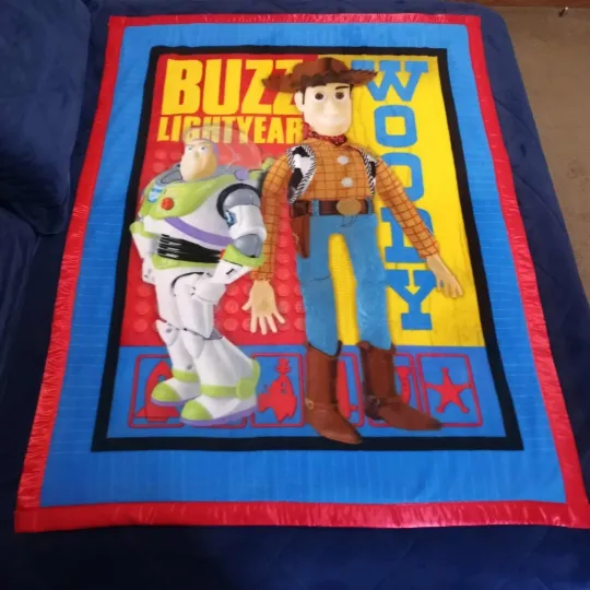 Discover Toy Story Handcrafted Thick Fleece Blanket. Buzz And Woody.