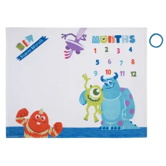 Discover Disney Monsters, Inc. Photo Op Milestone Baby Disneyland Fleece Blanket