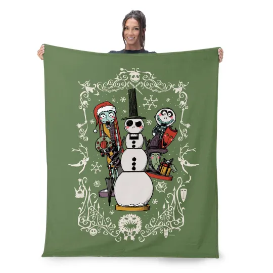 Discover Disney Nightmare Before Disneyland Christmas Holiday Fleece Blanket
