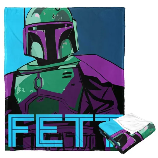Discover Disney Star Wars Pop Art Boba Fett Cozy Fleecce Blanket