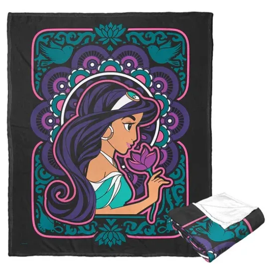 Discover Disney Princesses Carousel Jasmine Disneyland Gift Princess Fleece Blanket