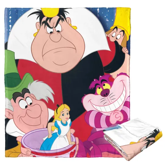 Discover Disney D100 Alice In Wonderland Friends Cozy Fleece Blanket