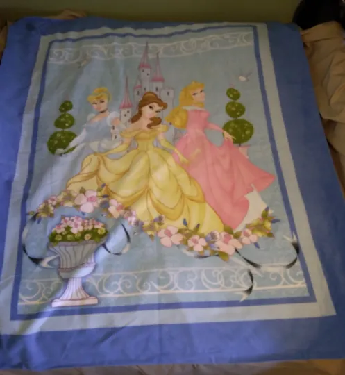 Discover 48 X 56 Fleece Throw Disney Princess One Layer stitched edge 276255