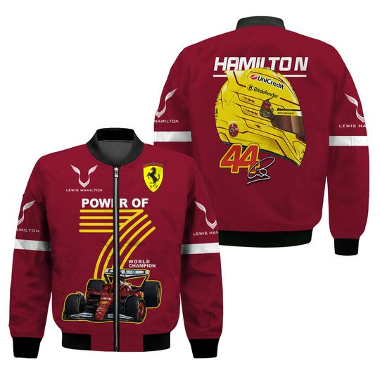 Scu-dderia Ferrra-ri  x Lewis Hamilton 3D Bomber Jacket