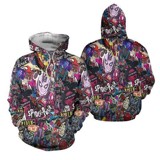 Spider-Punk Get Punked Across Spider-Verse 3D Hoodie
