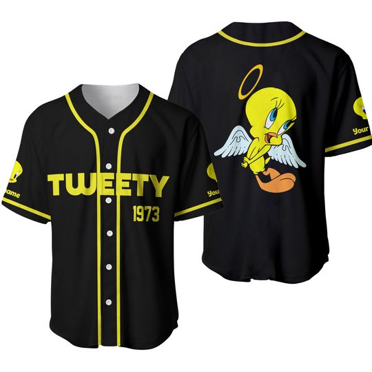 Custom Tweety Bird Baseball Jersey, Custom Tweety Bird Shirt, Cartoon Baseball Team Outfit, Gift for Fans