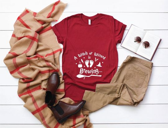 Discover A Witch or Wizard Is Brewing: Themed Potter Magical Pregnancy Gender Reveal Shirt